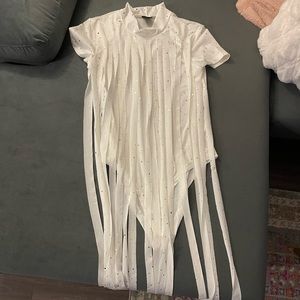 White Bodysuit with Gold Accents